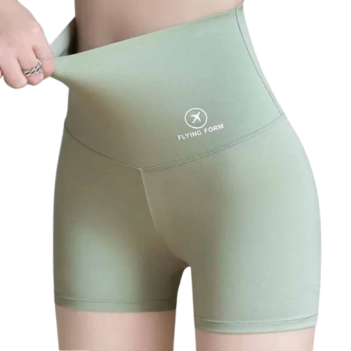 Naadloze dames sportshorts met hoge taille, dunne elastische trainingsshorts, naadloze fitnessleggings, korte corrigerende shorts voor sport.