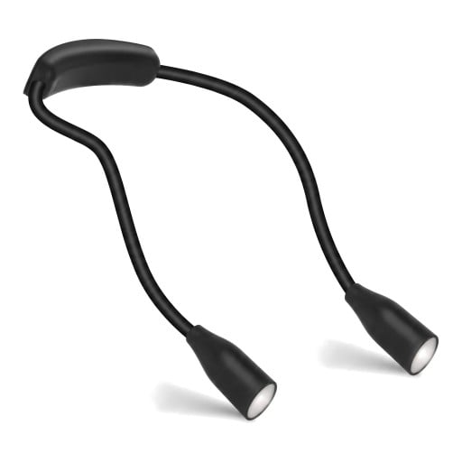 Nabijająca lampa LED na szyję z elastycznymi ramionami 3 kolory światła 9 poziomów jasności Micro USB do czytania, robótek i rękodzieła