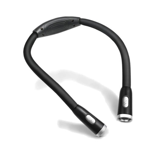 Nabíjecza LED lampa na krk z elastycznym korpusem 2 głowice świetlne 3 poziomy jasności USB-C Lekka do czytania, szydełkowania i napraw