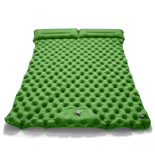 Nafukható matrac 2 fő részére beépített pumpával 200 × 120 × 5 cm nylon integrált párna 17 cm könnyű 1,2 kg kempingezéshez