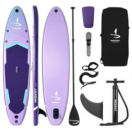 Nafukovací Paddleboard Sada 11' 335 x 81 x 15 cm Trojvrstvový PVC EVA Pad Nosnosť 180 kg s Pumpou Pádlem a Ploutvou Pre Začiatočníkov aj Rodiny