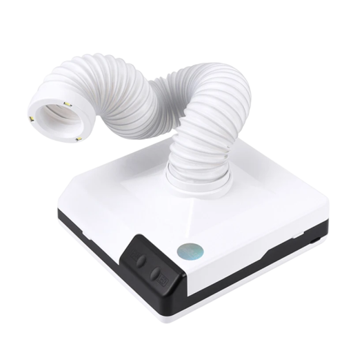 Nageldustzuiger 60W 19,5 x 21 x 6 cm met flexibele 550mm slang en 3 LED-lampen Professioneel zuigapparaat voor manicure van ABS
