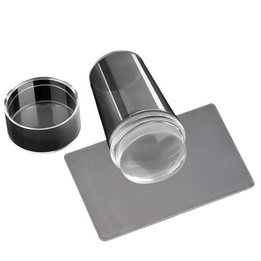 Nagelstempel en schraper met transparante kop 2,8 cm voor French manicure
