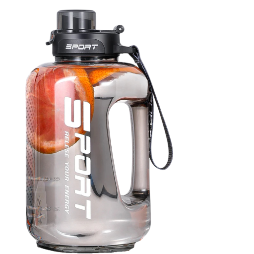 Nagy űrtartalmú vizespalack 1,7 literes sport hidratáló ivópalack Fitness palack fogantyúval és szivárgásmentes fedéllel Tartós műanyag
