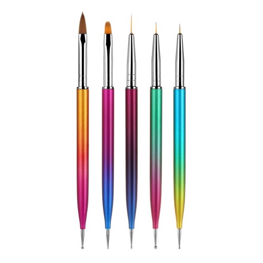 Nail art dotting pen met penseel 5 stuks T807
