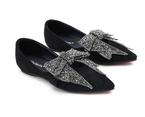 Naisten ballerinat rusetilla A607