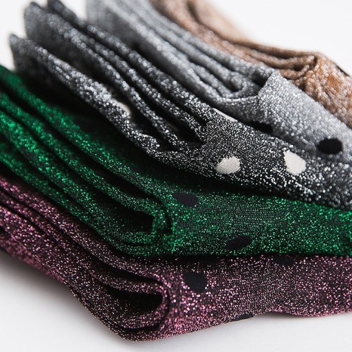 Naisten glitter-pilkulliset sukat