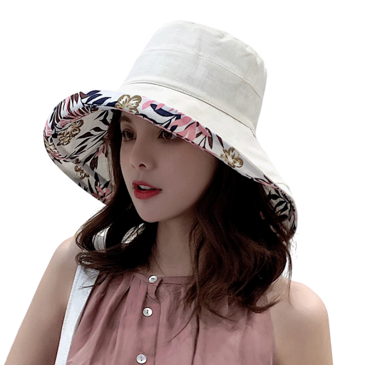 Naisten kaksipuoleinen hattu 56-58 cm Puuvilla ja pellava Kesäinen hengittävä hattu 2v1 Kevyt mukava käyttö Tyylikäs muotilisäke