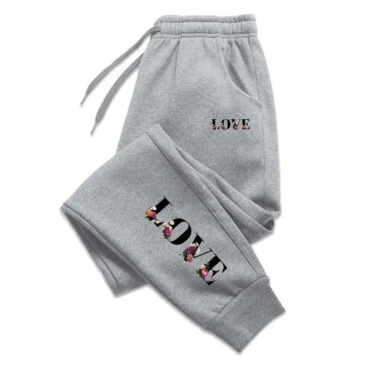 Naisten verkkarit LOVE-tulostuksella sivuilla ja lahkeissa, nyörillä Polyesteri Yksiväriset Mukavat ja tyylikkäät päivittäiseen