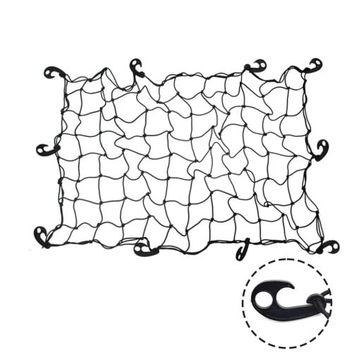 Nákladová síť do auta 120x180 cm černá elastická upevňovací síť s háčky pro střechu kufr korbu přívěs organizaci nákladu