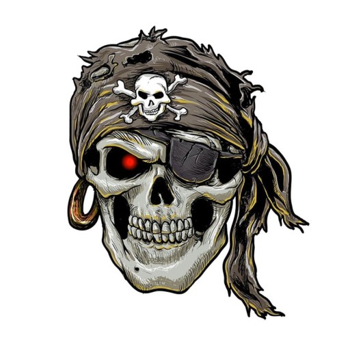 Naklejka na samochód czaszka pirata