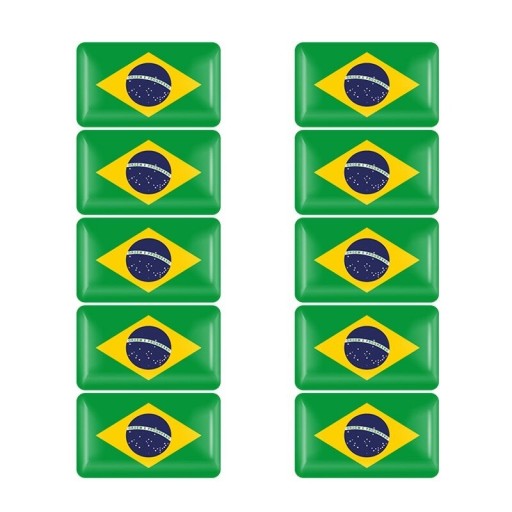 Naklejka na samochód flaga Brazylii 10 szt