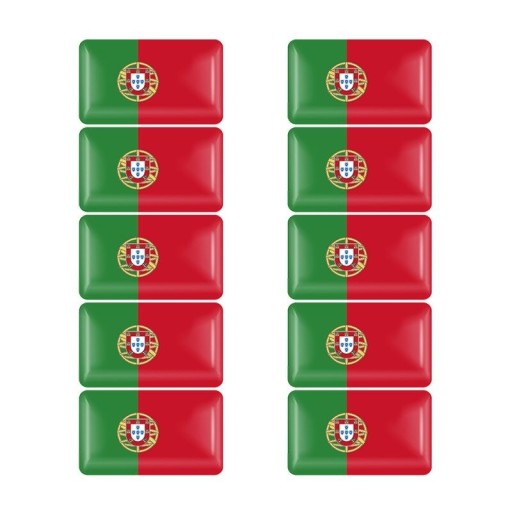 Naklejka na samochód flaga Portugalii 10 szt