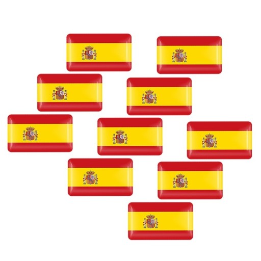 Naklejka na samochód z flagą Hiszpanii 10 szt