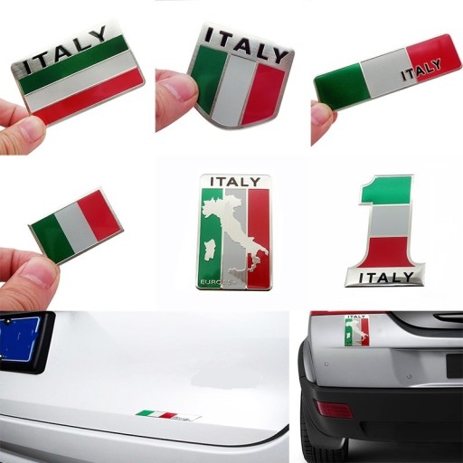 Naklejka samochodowa z flagą Włoch