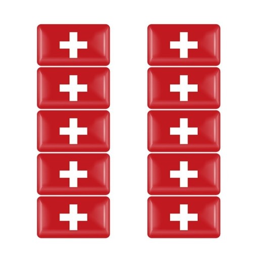 Naklejka z flagą szwajcarii 10 szt