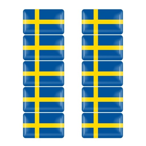 Naklejka z flagą Szwecji 10 szt