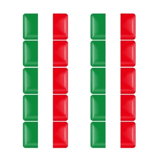 Naklejka z flagą Włoch 10 sztuk