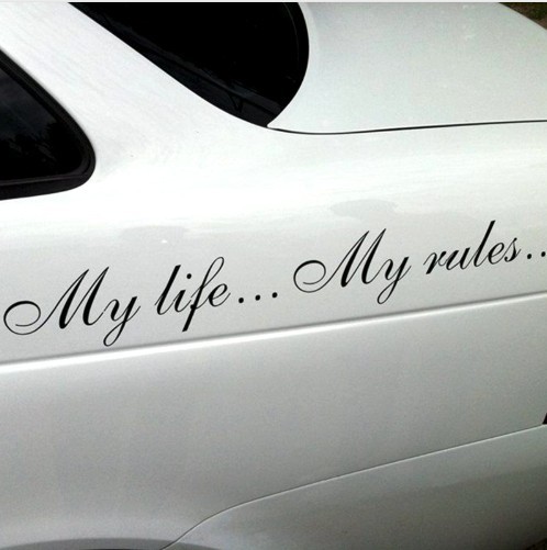 Naklejki samochodowe ,, Moje życie ... Moje zasady ... ”