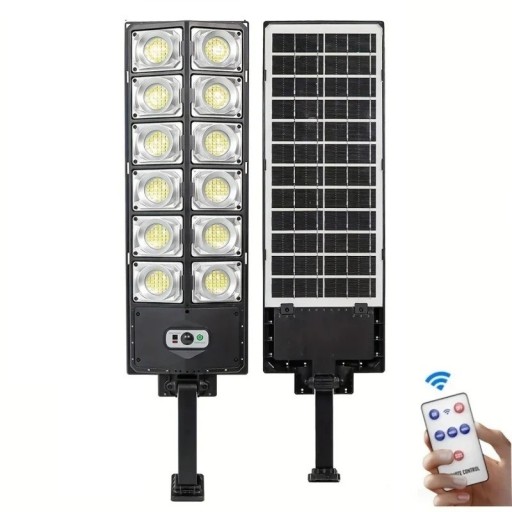 Napelemes LED utcai lámpa 47 x 16,5 cm 504 LED 252 W 4500 mAh Távirányító IP65 Kültéri lámpa