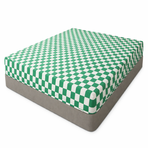 Napínací lepedő 200 x 220 x 30 cm Rugalmas lepedő matracra Pamut poliészter Csúszásmentes, gumival a szélén Színes kockás minta