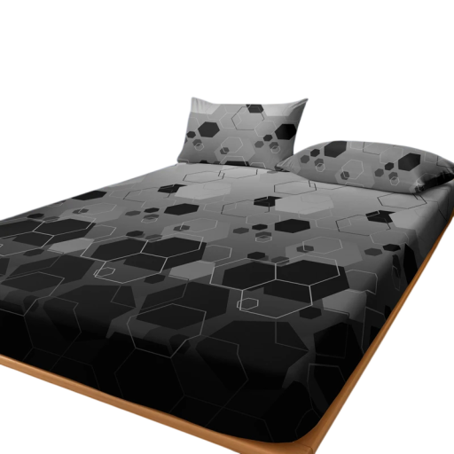 Napínó lepedő 138 x 190 cm Geometrikus mintázat Matt lepedő matracra Modern ágynemű lepedő