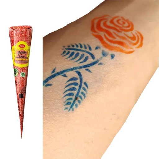 Narancssárga henna Henna ideiglenes tetoválásokhoz Narancssárga paszta ideiglenes tetoválásokhoz
