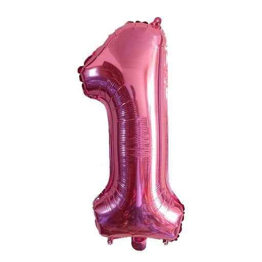 Narozeninový růžový balónek s číslem 80 cm