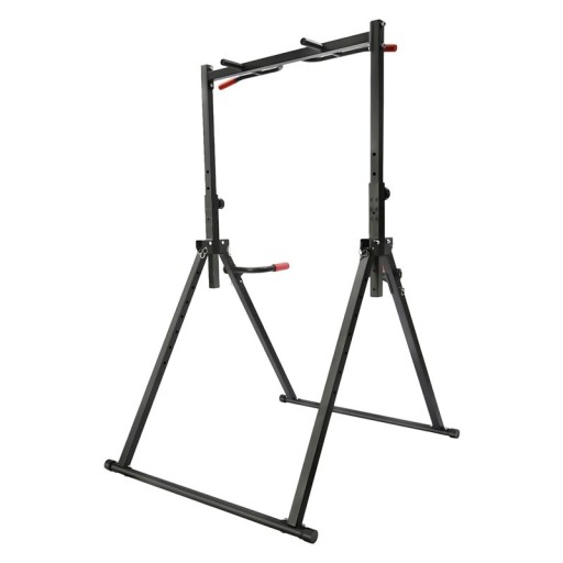 Nastaviteľná hrazda na shyby s bradlami, nosnosť 200 kg, výška 175–230 cm, šírka úchopu 105 cm, oceľová konštrukcia, čierna, silový tréning