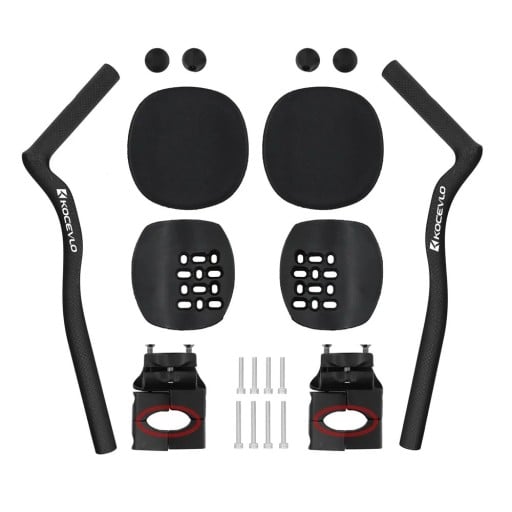 Nástawki na kierownice 45° do kierownic AERO zestaw z uchwytami, podkładkami i śrubami czarne akcesoria do roweru stacjonarnego z zestawem montażowym