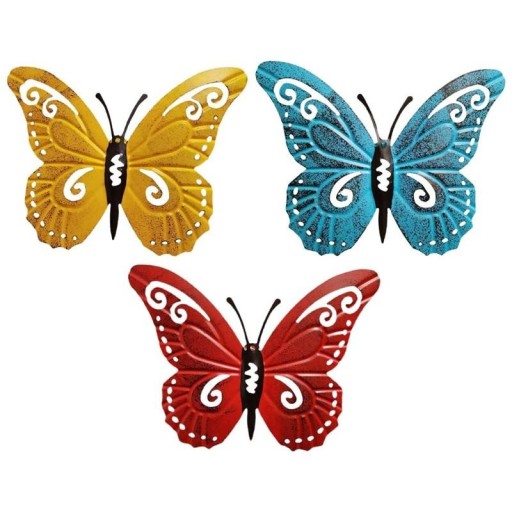 Nástěnná dekorace motýl 3 ks