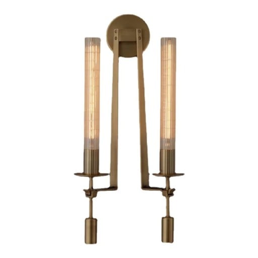 Nástenná lampa v štýle svietnika 68 x 25 cm Kov a sklo Teplé biele svetlo E27 90-260 V Zlatá moderná svietidlo do spálne aj obývacej izby