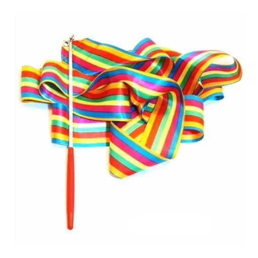 Nastro da Ginnastica Colorato 4M con Bastone Arcobaleno per Bambini Accessorio per Ballo per Spettacoli Balletto Twirling Giocattolo Sportivo da Esterno Regalo