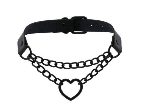 Naszyjnik damski choker z sercem D202