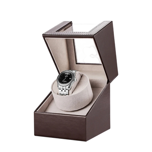 Natahovač hodiniek pre automatické hodinky s USB káblom PU kože luxusný box pre 1 hodinky elegantné puzdro