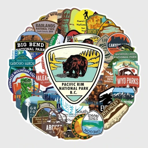 National Park Stickers 50 pcs E328