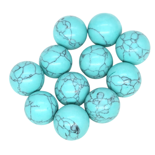 Natural Turquoise Beads 16 mm 5 Pieces Semi-Precious Gemstone Beads for Jewellery Making Mineral Stones Decoration Bracelets Necklaces