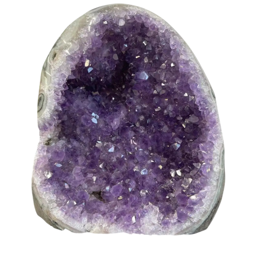 Naturalna Geoda Ametystowa z Urugwaju 400 g Surowy Kryształowy Klaster Kwarcowy Dekoracja Reiki Czakry Minerał do Medytacji Duchowy Kamień