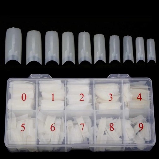 Naturfarvede negletips Naturlige franske negletipsæske med kunstige negle Fransk manicure Naturlige franske kunstige negle 500 stk.
