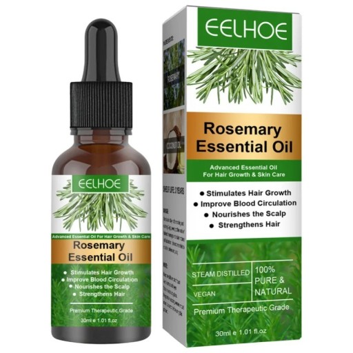 Naturlig æterisk hårolie med rosmarinekstrakt til hårvækst Rosmarinhårolie, der nærer hovedbunden Olie med rosmarin og kokosolie til stærkt og sundt hår 30 ml