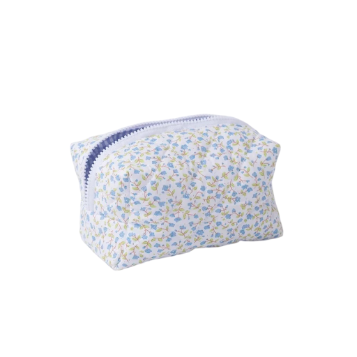 Neceser de maquillaje acolchado con estampado floral 18 x 10,5 x 10,5 cm Gran bolsa de viaje para maquillaje Organizador de mujer con estampado floral Poliéster