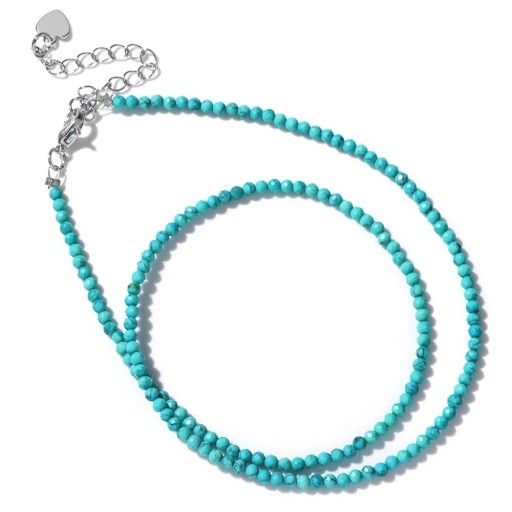 Necklace with Cut Crystals Beads 2 mm Length 40 cm Adjustable Chain in Silver Colour Zinc Alloy For Women and Men