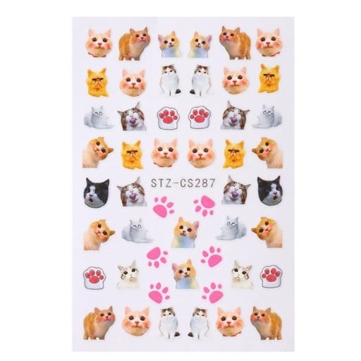 Negleklistermærker kat hund kanin 3D koreansk tegneserie dyr selvklæbende klistermærker nail art dekoration manicure søde motiver tilbehør