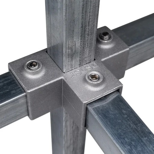 Négyutas csatlakozó négyzetes csövekhez 25 × 25 mm összekötő elem keresztezett csatlakozásokhoz profilokban