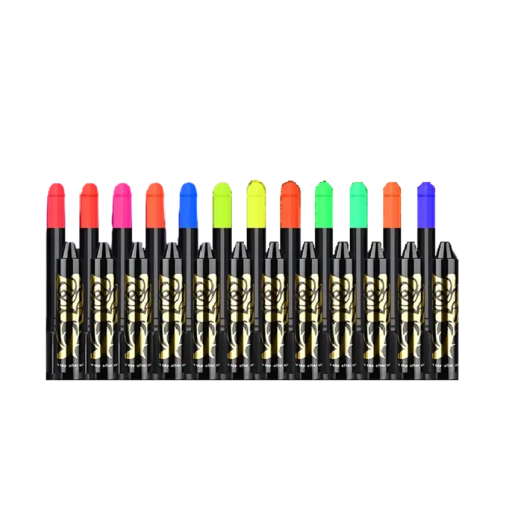 Neon UV Face Paints that Glow Under UV Light Long-Lasting Face Painting Pencils 10.5 cm for Parties Halloween Carnivals and Costumes