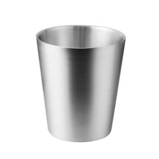 Nerezový kónický hrnček s dvojitou stenou 300 ml z nerezovej ocele v striebornej farbe na pitie kávy, čaju aj nápojov doma