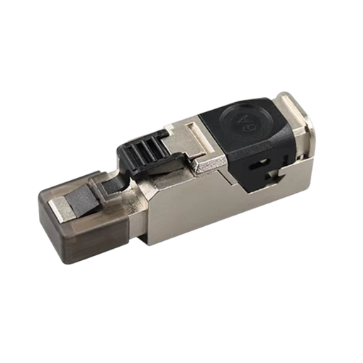 Netwerkconnector RJ45 CAT6 CAT6A afgeschermd 40Gbps 2000MHz voor 22–24AWG metalen zwart zilver herbruikbare LAN-kabel