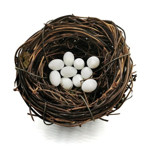 Nido decorativo con huevos.