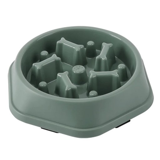 Nielemisen estävä kulho 19x23x5cm kissoille ja koirille, jossa on sisäpuoliset ulkonemat nopean ruokinnan hallitsemiseksi, ruoan nielemisen estämiseksi, ergonominen muotoilu