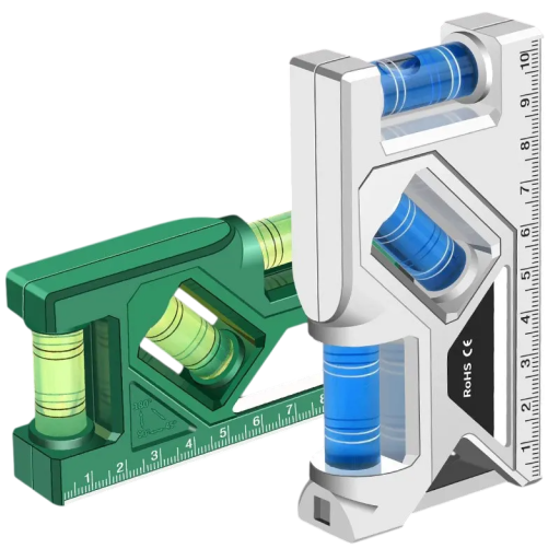 Nivelă 3 în 1 200 x 55 x 20 mm Instrument de măsurare multifuncțional din plastic ABS Nivelă precisă cu fiolă orizontală, verticală și la 45°